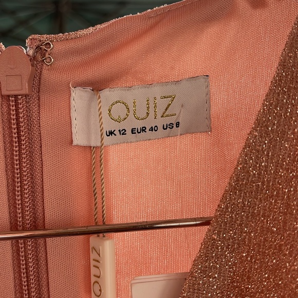 Quiz - Women's Metallic Pink Pleated Evening Dress Size 8 - Picture 13 of 14